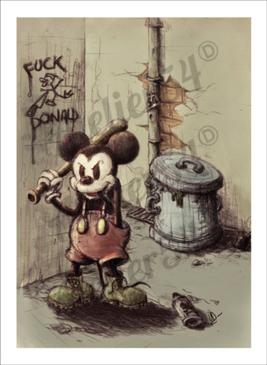 Dessin intitulée "mickey.jpg" par Atelier54, Œuvre d'art originale