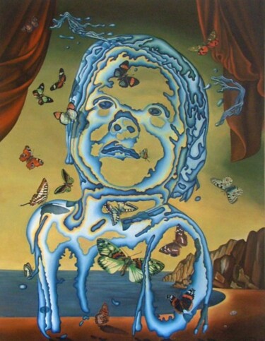Картина под названием "L'éveil" - Didier Merceret, Подлинное произведение искусства, Масло Установлен на Деревянная рама для…