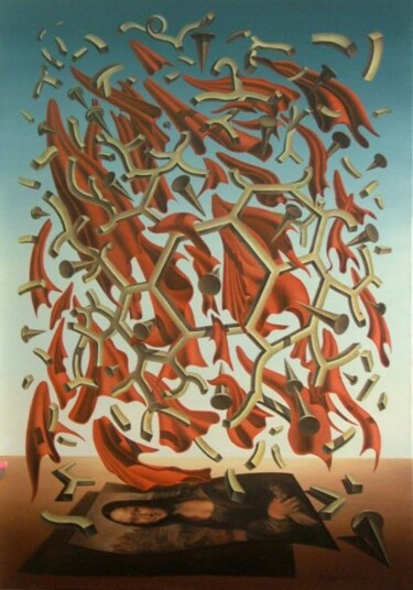 Peinture intitulée "l'enigme de vinci" par Didier Merceret, Œuvre d'art originale
