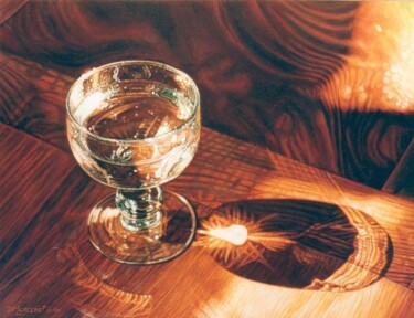 Pittura intitolato "Le verre transcendé" da Didier Merceret, Opera d'arte originale, Olio Montato su Telaio per barella in l…