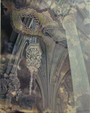 Pintura intitulada "Gothica venice" por Didier Merceret, Obras de arte originais, Óleo Montado em Armação em madeira