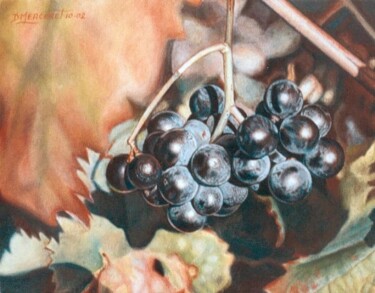 Painting titled "le fruit" by Didier Merceret, Original Artwork, Oil Mounted on Wood Stretcher frame