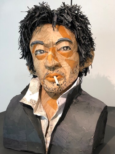 Scultura intitolato "Serge Gainsbourg" da Didier Mori, Opera d'arte originale, Cartone