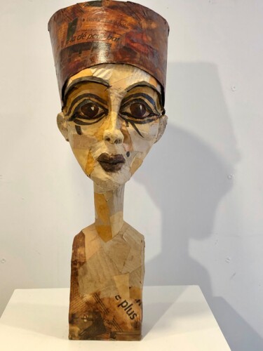 Γλυπτική με τίτλο "Ll'Egyptienne" από Didier Mori, Αυθεντικά έργα τέχνης, Χαρτόνι
