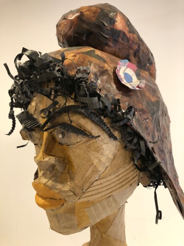 Sculpture titled "Marianne" by Didier Mori, Original Artwork, Cardboard