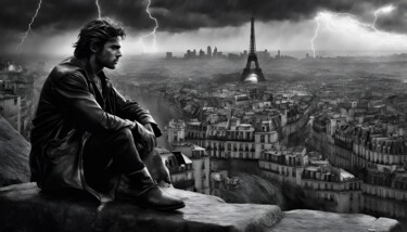Arte digital titulada "When the sky rumbles" por Didier Pistol, Obra de arte original, Imagen generada por IA