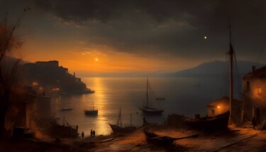 Digital Arts titled "Serene evening" by Didier Pistol, Original Artwork, AI generated image
