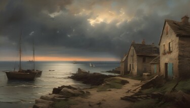Digital Arts titled "A Summer Storm" by Didier Pistol, Original Artwork, AI generated image
