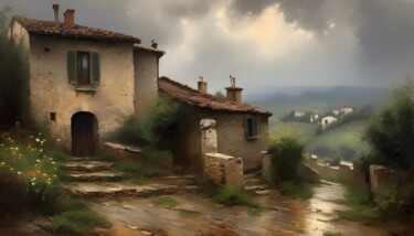 Digital Arts titled "Grey and Green over…" by Didier Pistol, Original Artwork, AI generated image
