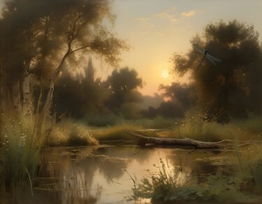 Digital Arts titled "Lueurs Matinales" by Didier Pistol, Original Artwork, AI generated image