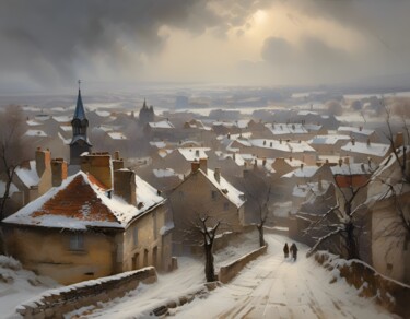 Arts numériques intitulée "Manteau neigeux auv…" par Didier Pistol, Œuvre d'art originale, Image générée par l'IA