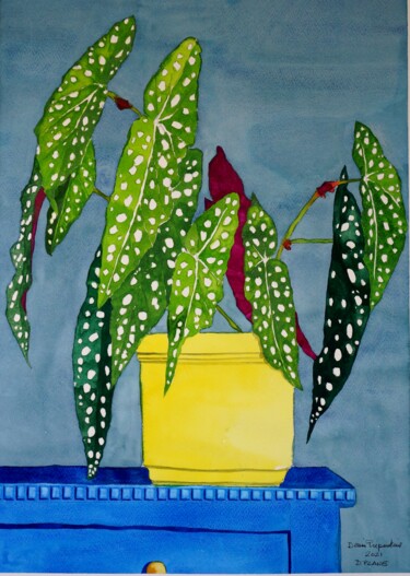 Malerei mit dem Titel "Polka Dots" von Didier Plane, Original-Kunstwerk, Aquarell