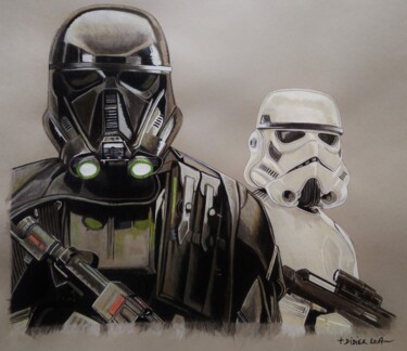 Painting titled "Deathtrooper - Stor…" by Didier Plouviez, Original Artwork, Watercolor