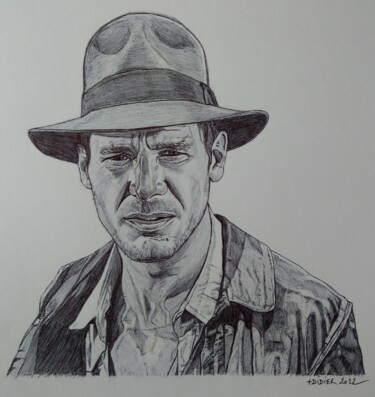 Drawing titled "Harrison Ford (Indy…" by Didier Plouviez, Original Artwork, Ballpoint pen