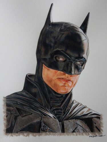 Painting titled "The Batman - Robert…" by Didier Plouviez, Original Artwork, Watercolor