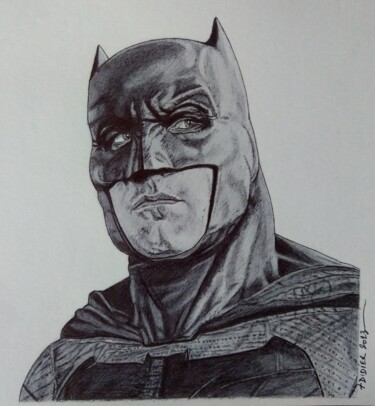 Drawing titled "Batman - Ben Afflec…" by Didier Plouviez, Original Artwork, Ballpoint pen