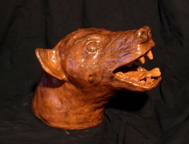Sculpture intitulée "Hyène" par Didier Cayet, Œuvre d'art originale