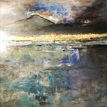 Painting titled "Au bord du lac" by Didier Di Martino, Original Artwork, Acrylic