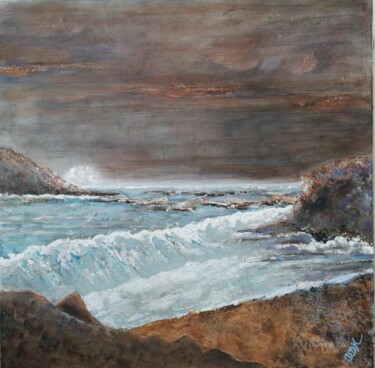 Painting titled "Île d'Houat" by Didier Di Martino, Original Artwork, Acrylic