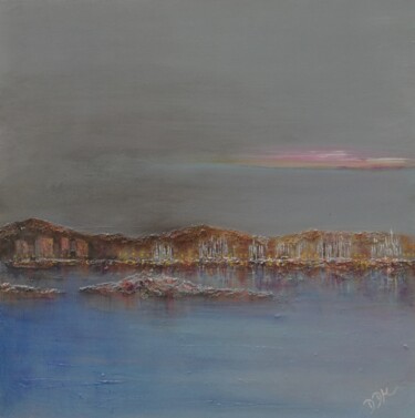 Painting titled "Port de Hyères" by Didier Di Martino, Original Artwork, Acrylic Mounted on Wood Stretcher frame