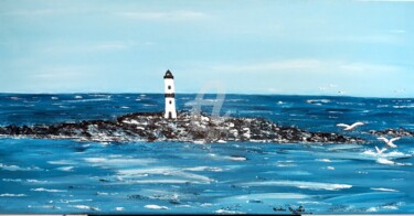 Peinture intitulée "Le phare et les goé…" par Didier Duclos, Œuvre d'art originale, Acrylique