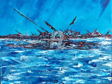 Pittura intitolato "abstrait-marine-201…" da Didier Duclos, Opera d'arte originale, Acrilico