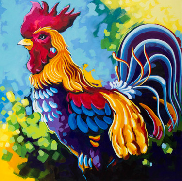 Painting titled "Gallo" by Didier Franco, Original Artwork, Acrylic