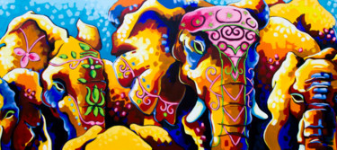 Pintura titulada "Elephant" por Didier Franco, Obra de arte original, Acrílico