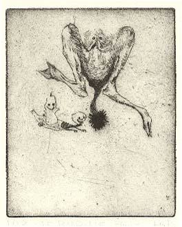 Gravures & estampes intitulée "Le pompon de Léon" par Didier Hamey, Œuvre d'art originale, Gravure