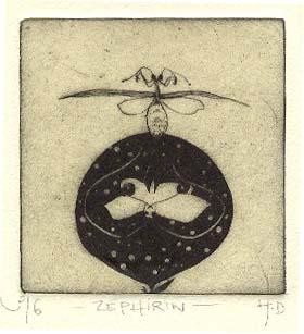 Printmaking titled "Zephyrin" by Didier Hamey, Original Artwork, Engraving