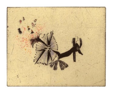 Prenten & gravures getiteld "l'empapillonneur" door Didier Hamey, Origineel Kunstwerk, Gravure