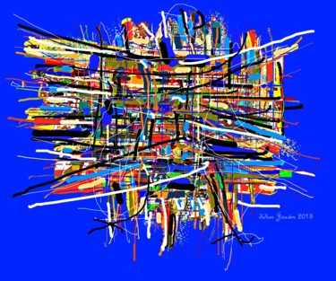 Digital Arts titled ""Baile bleu"" by Didier Jouvin, Original Artwork, Digital Painting