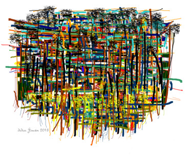 "Pins maritimes N°3" Arts numériques intitulée ""Pins maritimes N°3"" par Didier Jouvin, Œuvre d'art originale, Peinture numérique