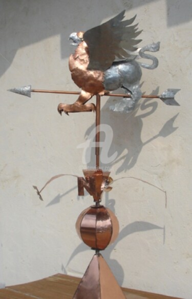 Sculpture intitulée "girouette griffon (…" par Gepo, Œuvre d'art originale, Métaux