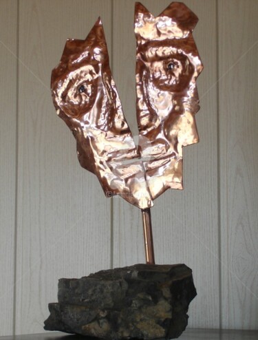 Sculpture intitulée "Gueule cassée" par Gepo, Œuvre d'art originale, Métaux