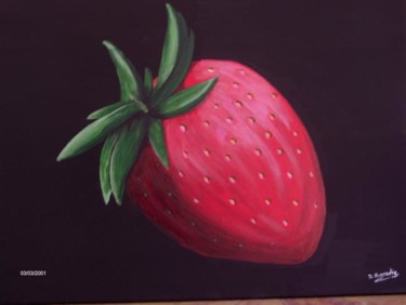 Painting titled "fraise" by Didier Rigaudie, Original Artwork