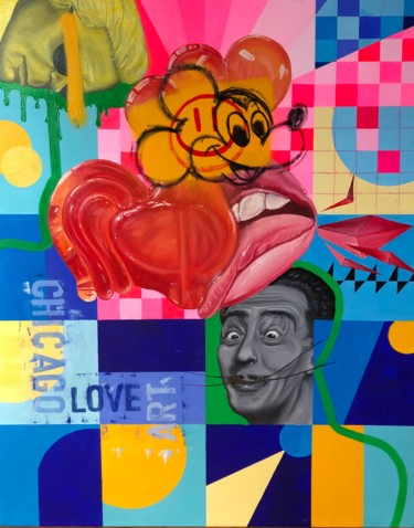 Картина под названием "Chicago" - Диана Рыжкова, Подлинное произведение искусства, Масло