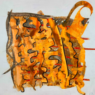 Ζωγραφική με τίτλο "anscestral storie" από Didou, Αυθεντικά έργα τέχνης, Ακρυλικό Τοποθετήθηκε στο Ξύλινο φορείο σκελετό