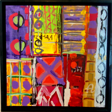 Painting titled "riddles and travel" by Didou, Original Artwork, Acrylic Mounted on Wood Stretcher frame
