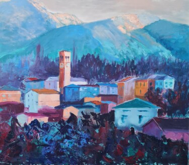 Painting titled "San Floreano" by Didy, Original Artwork, Oil Mounted on Wood Stretcher frame