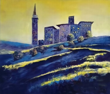 Painting titled "Autunno 4/4 Castell…" by Didy, Original Artwork, Oil Mounted on Wood Stretcher frame
