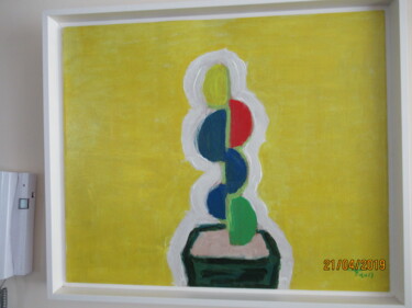 Schilderij getiteld "Cactus Mondrianus" door Diederik Dewitte, Origineel Kunstwerk, Acryl