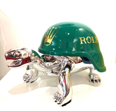 Escultura titulada "Rolex Turtle" por Diederik Van Apple, Obra de arte original, Resina