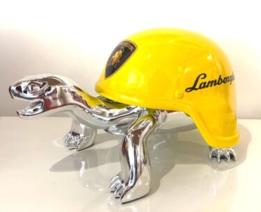 Sculpture titled "Lamborghini Turtle" by Diederik Van Apple, Original Artwork, Resin