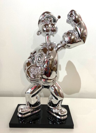 Scultura intitolato "Popeye stay strong!…" da Diederik Van Apple, Opera d'arte originale, Resina