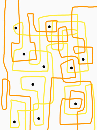 Digitale Kunst getiteld "Orange, lemon and b…" door Diego Calvo García, Origineel Kunstwerk, 2D Digital Work