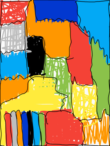 Arte digitale intitolato "Colored patchwork." da Diego Calvo García, Opera d'arte originale, Lavoro digitale 2D