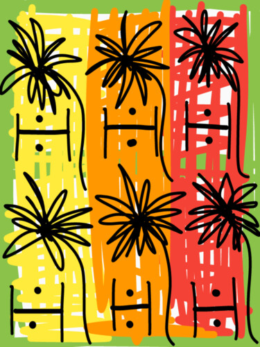 Arte digitale intitolato "Palm tree combo." da Diego Calvo García, Opera d'arte originale, Lavoro digitale 2D