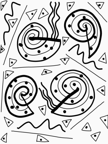 Arts numériques intitulée "Fossil snails." par Diego Calvo García, Œuvre d'art originale, Travail numérique 2D
