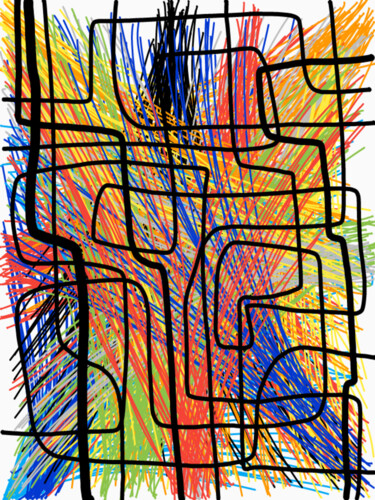 Digital Arts με τίτλο "Spaghetti rainbow." από Diego Calvo García, Αυθεντικά έργα τέχνης, 2D ψηφιακή εργασία